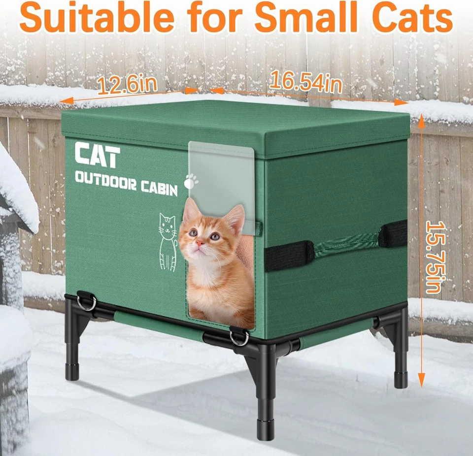 NAIZEA Heated Cat House for Outside in Winter, Outdoor Cat House Waterproof XL - Image 3 of 4