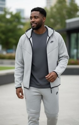 NEW Nike Sportswear Zip Up Hoodie Tech Fleece Gray FB7921063 Mens