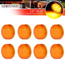 8x Set 2.5 Amber Round 13bulbs Side Marker Clearance Lights For Trailer New