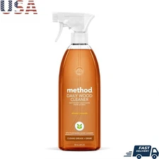 Daily Wood Cleaner Plant-Based Almond Scented Spray Dust & Grime Removal New