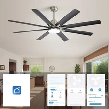 Ceiling Fan with Dimmable Lights and Remote Control
