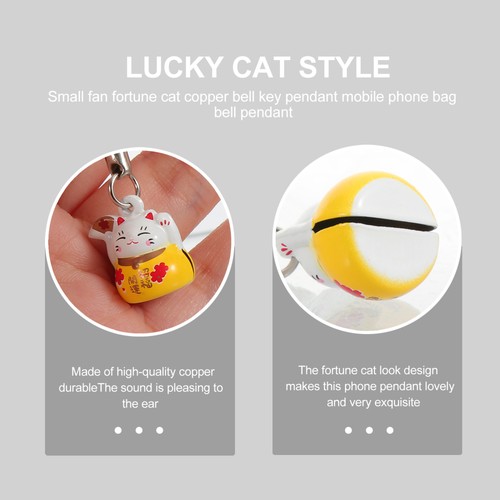 5 Pcs Fan Lucky Cat Pendant Miss Bell Keychain Charm Fortune Bag - 第 11/12 張圖片