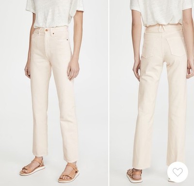 SLVRLAKE Jeans White Womens Size 25 Straight Leg 100% Cotton Summer Basic $250