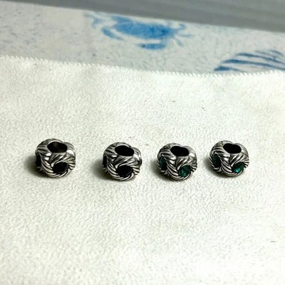 Brighton Razzle Dazzle Spacers Qty 4 Green Black Crystals Silver Plated Retired