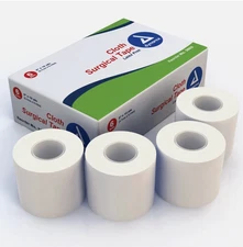 6 Cloth Surgical Tape Rolls 2"x10 yards White Hypoallergenic Dynarex IV 3563 NEW
