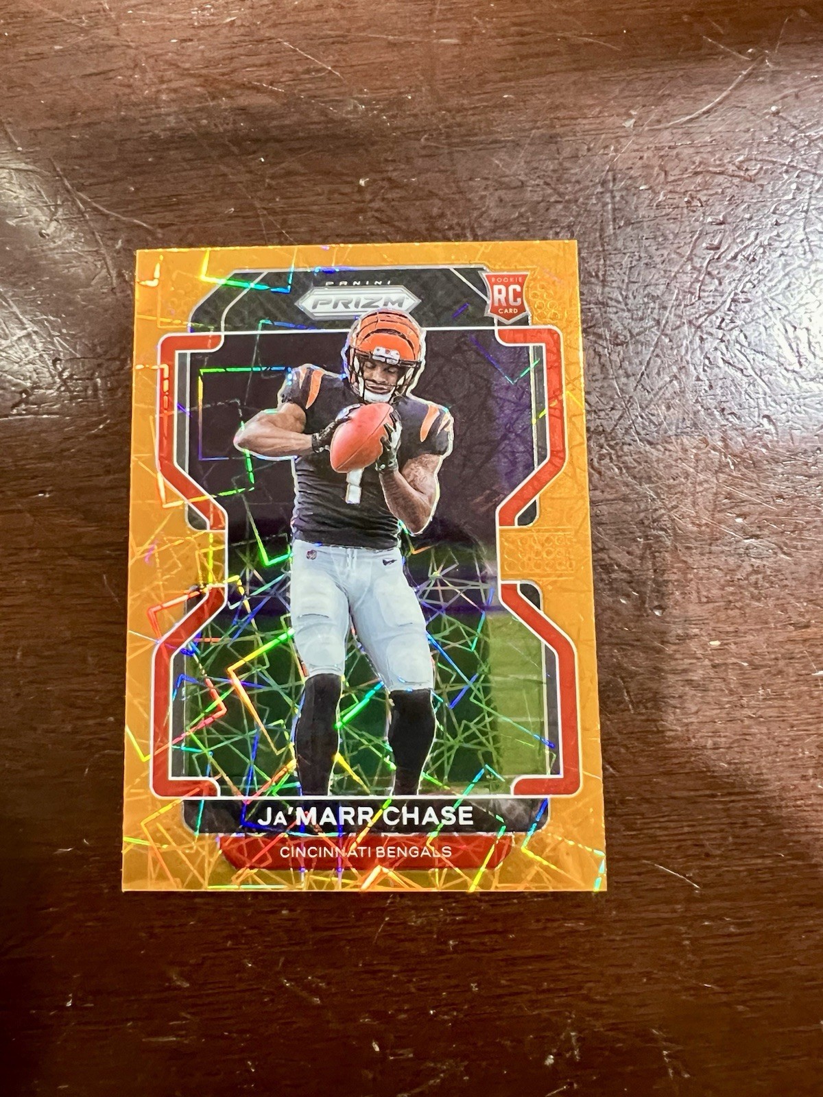 2021 Panini Prizm Orange Lazer  Jamarr Chase Rookie RC #337 Color Match Bengals