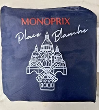 Monoprix Bag, The Basilica of the Sacré-Cœur, Reusable Shopping Tote, Navy