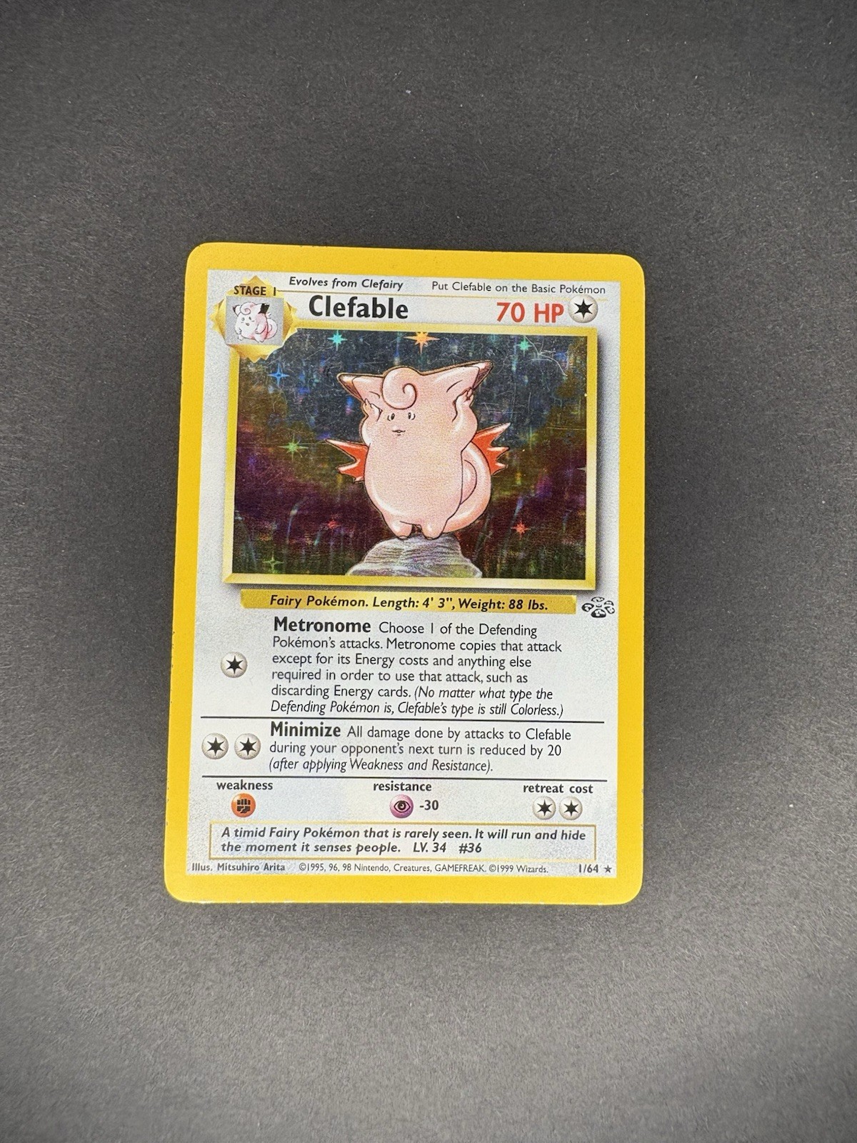 Pokemon Cards: Jungle Rare Holo: Clefable 1/64