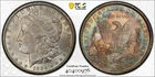 1884-CC Morgan Silver Dollar PCGS MS 63 RAINBOW Reverse Toned - GOLD Shield