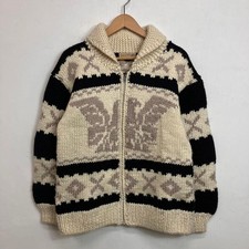 90S Cowichan Sweater Canadian White Thunderbird Vintage