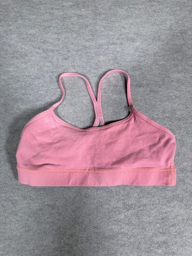 Lululemon Flow Y Sports Bra Womens 8 Pink Quick Drying Racerback Performance
