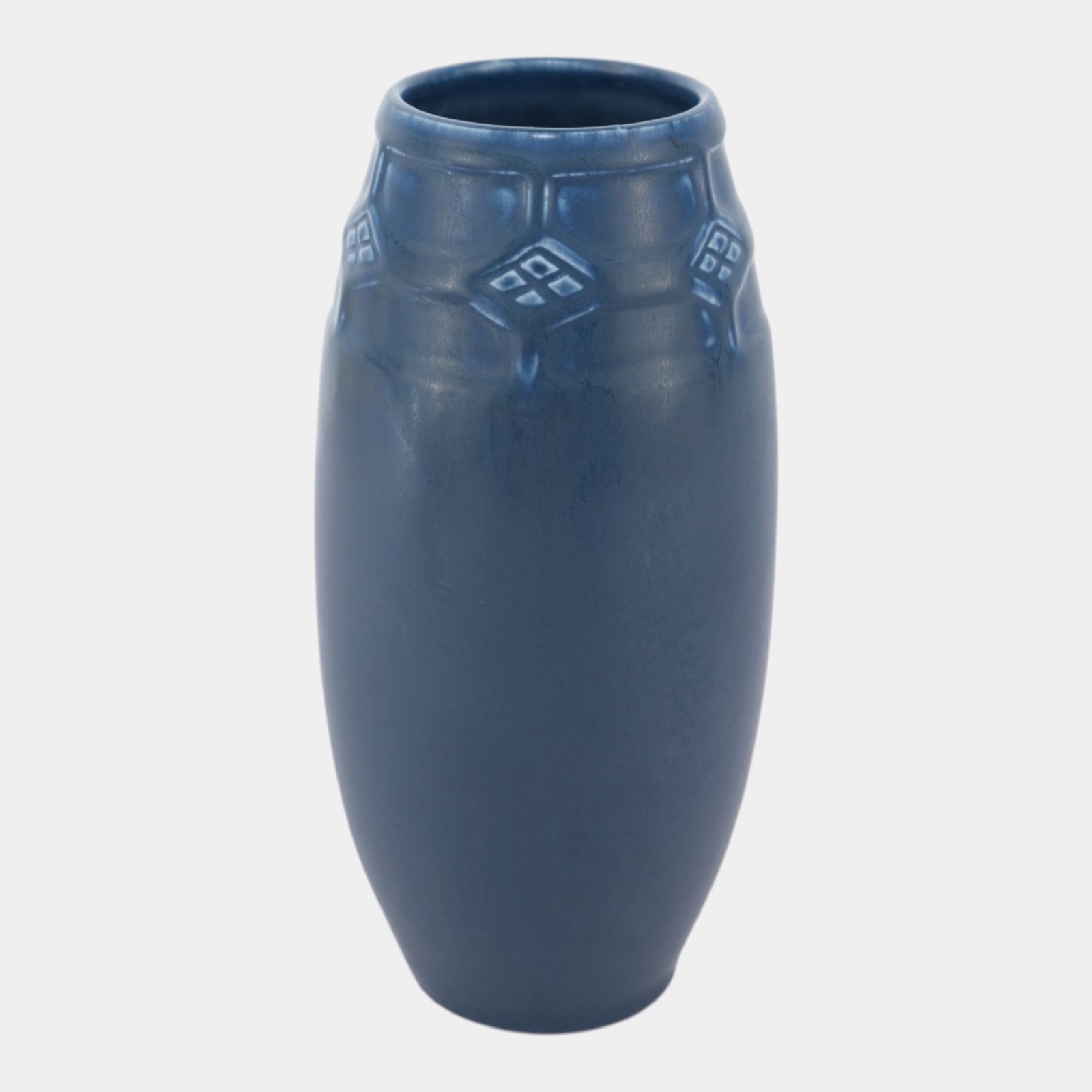 Rookwood 1919 Vintage Arts And Crafts Pottery Dark Blue Ceramic Vase 2435