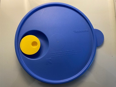 Tupperware Blue w/yellow vent Microwave Bowl Replacement #2 Lid Number 2649A
