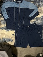 Size 2XL-VTG 90 s Nike Dri-FIT Blue/Gray 2-Piece Tracksuit Zip Jacket Pants