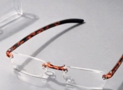 New StowNGo Readers +2.00 Reading Glasses - Amber Tortoise Clear Protective Case
