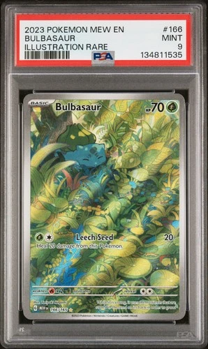 2023 POKEMON MEW EN-151 ILLUSTRATION RARE #166 BULBASAUR PSA 9