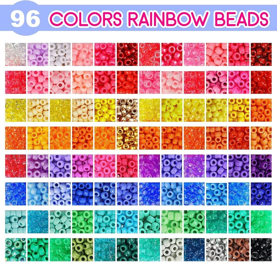 96色小马珠手链制作套件,彩虹康迪珠散装发珠 — 第 3/4 张图片