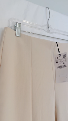 Zara Beige Slit Ribbed Leggings XL 5039 225 NWT | eBay