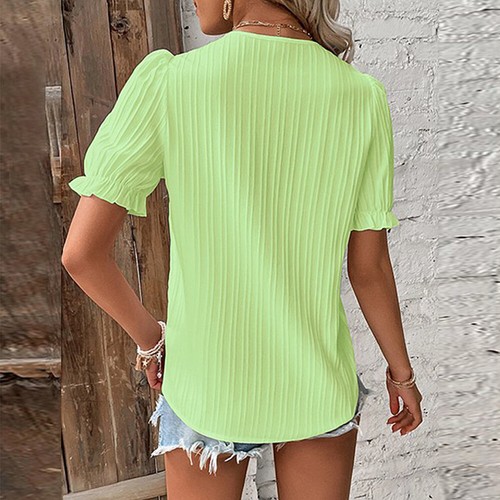 Women V Neck Summer Ladies T-Shirt Blouse Short Sleeve Lace Party Tops Plus Size - Picture 11 of 22