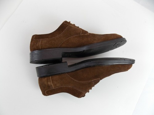Bruno Magli Marcello Suede Oxfords Leather Dress Shoes Brown Mens 9 M Italy - Picture 10 of 12