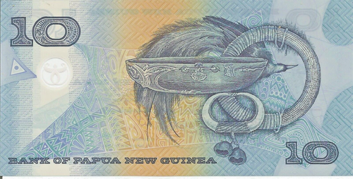Papua New Guinea 1988 10 Kina Bank Note Bird of Paradise Gem Unc # 1 - Picture 2 of 2