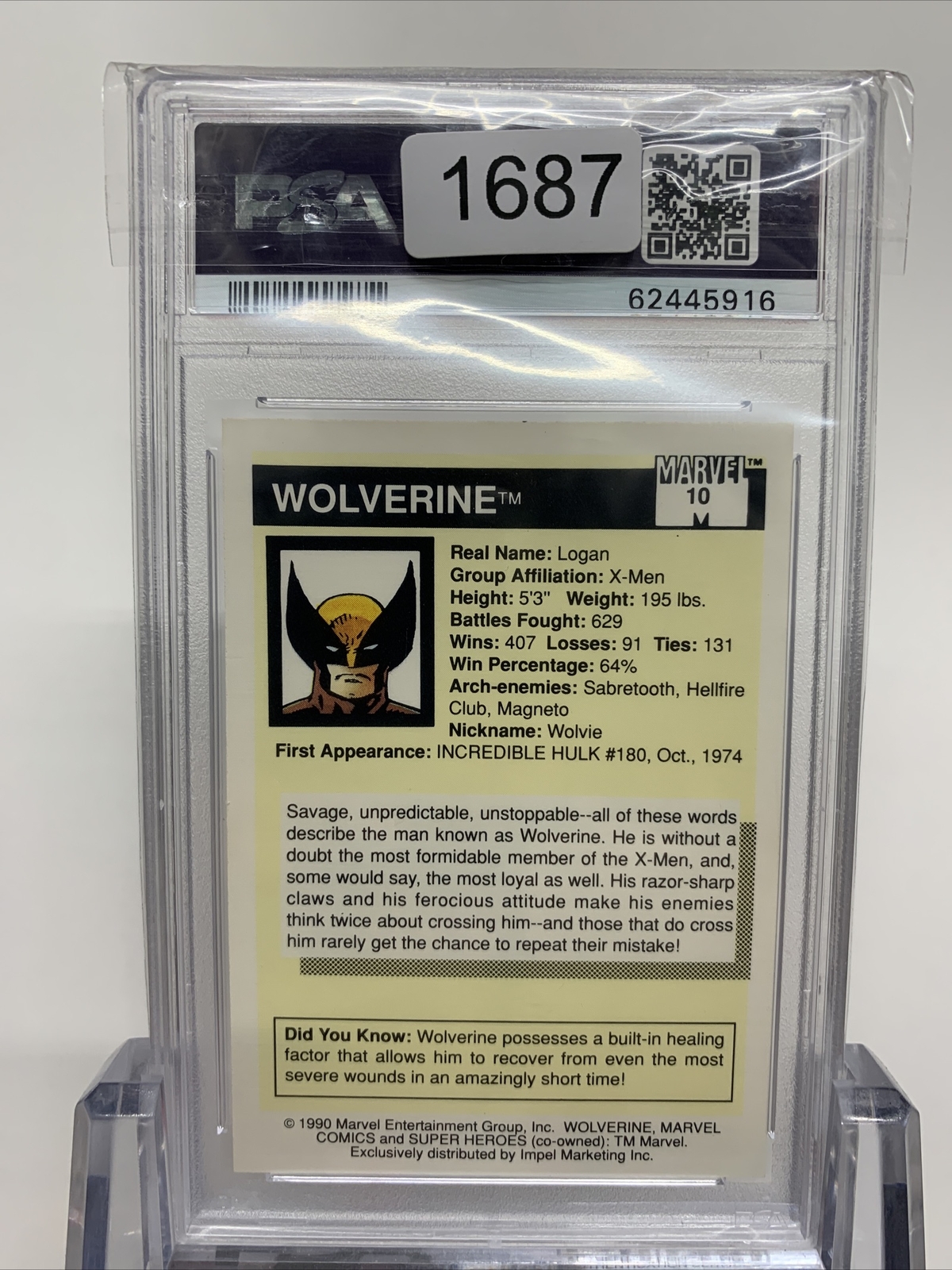 1990 Marvel Universe Super Heroes Wolverine #10 PSA 10 Gem Mint! | eBay