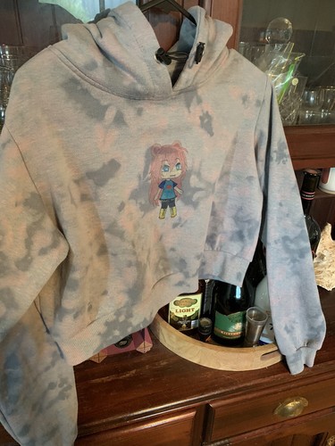 Cute Tie Dye Crop Top Hoodie - Picture 4 of 5