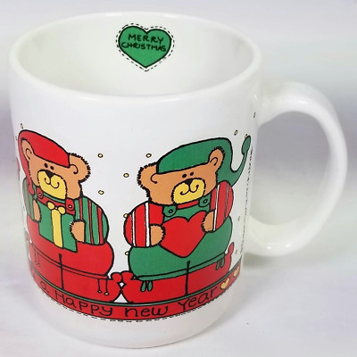 VTG 80s Christmas Treasure Craft Santa McBear Coffee Mug Tea Susan Marie Bears