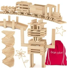 Blocks Wooden Building Toys Set Kids Stacking Educational Learning Puzzle-300 pc