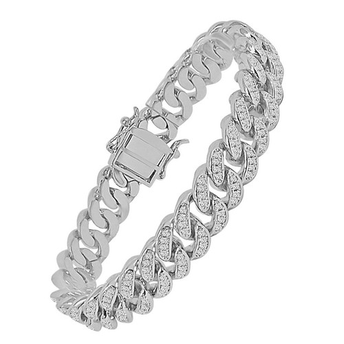 Men's  55+ Grams 12mm Thick 14K Gold Over Simulated Diamond Cuban Bracelet 8.5'' - Bild 8 von 8