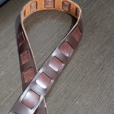 Vtg Sonoma 1643 Two Tone Brown Leather Laced Belt Medium Unisex