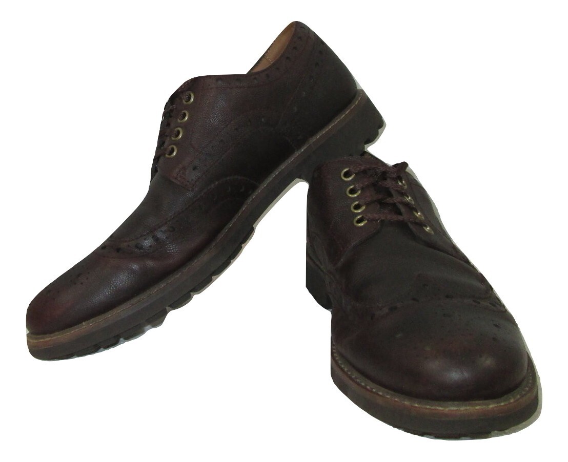 Clarks Shoes Oxford Brown Leather Wingtips Mens Size 9.5  display picture 3