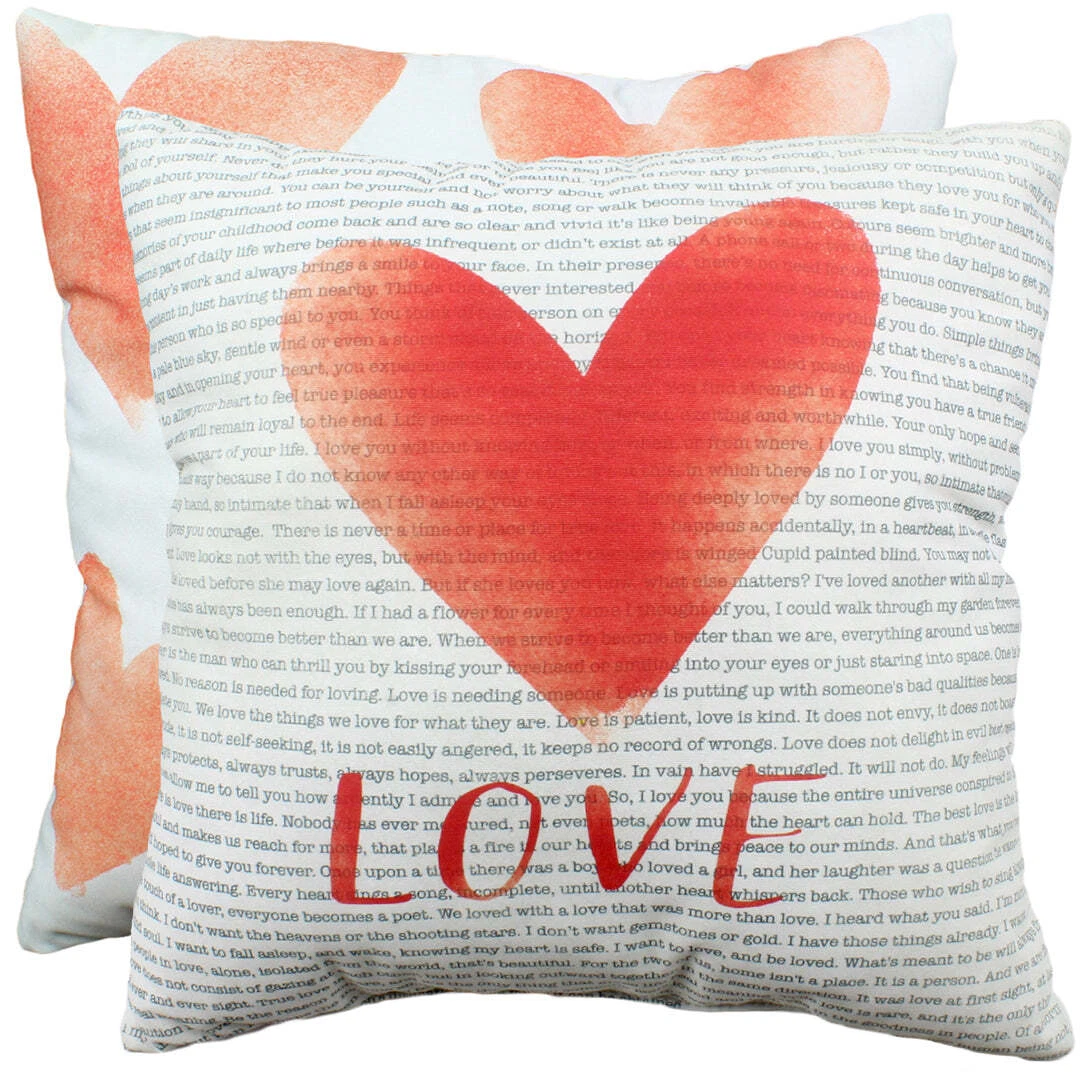 I Love You Red Heart Cushion Pillow, Love Red Filled Cushion Heart Cushion