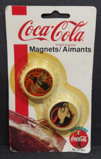 1997 Coca-Cola Refrigerator Magnet #51563 Bottle Cap Bear Skating & Coca-Cola