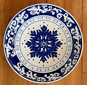 Port Townsand Majorca Blue Earthenware Round Pasta Serving Bowl 13" Hand Painted