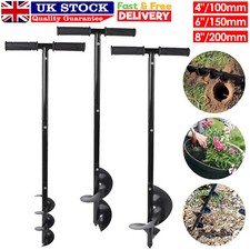 4"/6"/8" Manual Hand Earth Auger Fence Post Drill Soil Digger Hole Borer Digger.