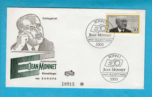GERMANY - 1977 JEAN MONNET FDC - SCOTT 1244 - N217f