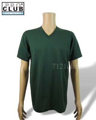 PRO CLUB MEN V NECK T SHIRT CAMO TEE PROCLUB PLAIN SHORT SLEEVE