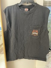 Vintage Y2K Harley Davidson Tank Top T Shirt L USA MADE Sheltons Smithfield NC