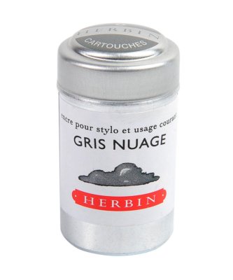 J. Herbin Fountain Pen Ink Cartridge-Gris Nuage Cloud Gray-6 Cartridges H201-08