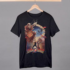 Image of Flash Gordon T-Shirt Classic 80s Retro Movie Soft Black Cotton Shirt Fast Post