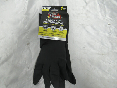 Grease Monkey Pro Cleaning Long Cuff Neoprene Multi-Purpose 1 Pair L/XL Black