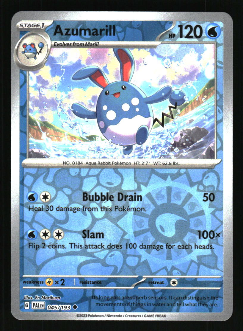 2023 Pokemon Paldea Evolved # 45 Azumarill Reverse Holo Uncommon