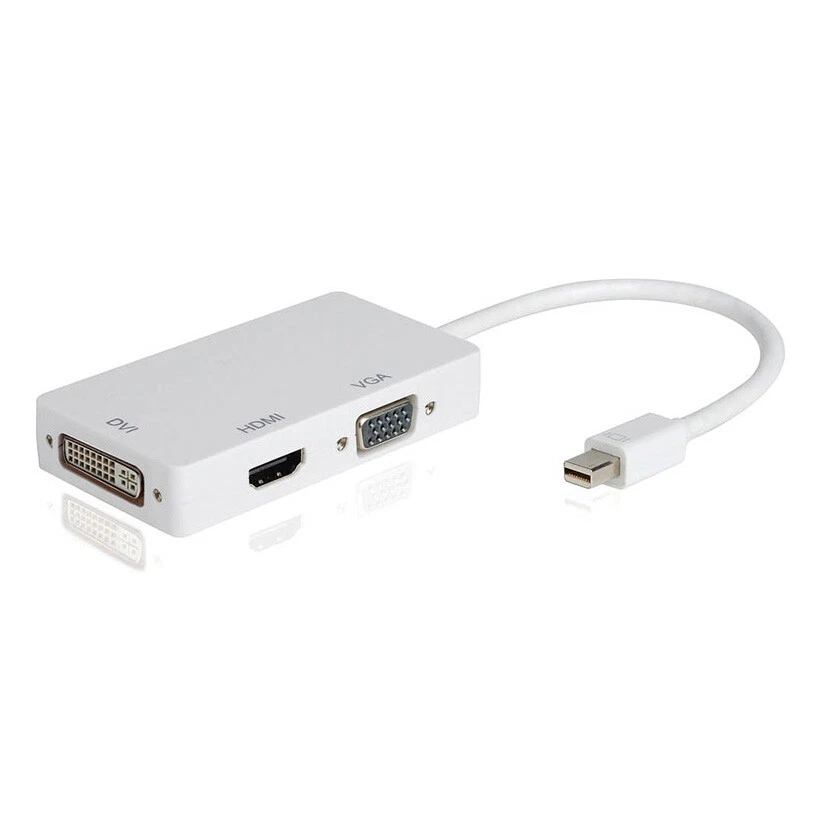 Mini Displayport Thunderbolt to DVI HDMI VGA Female Adapter Combo Cable - Image 2 of 4