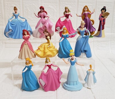 Disney Princess Figure Lot of 13 Cake Toppers Toys Cinderella