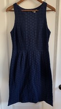 NWT Old Navy Navy Blue Eyelet Sleeveless fit & flare Sundress Dress size 6 Lined