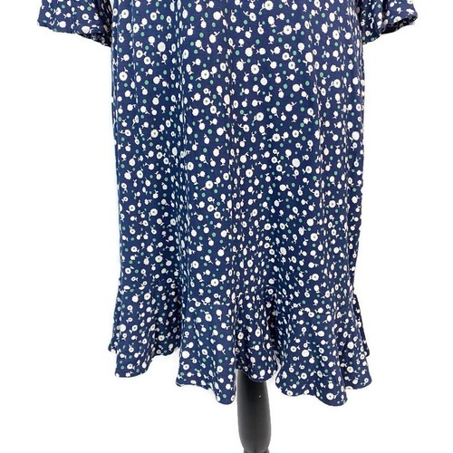 Boden Michaela Jersey Dress Daisy Print Navy Blue Womens 8 Faux Wrap - Picture 4 of 12