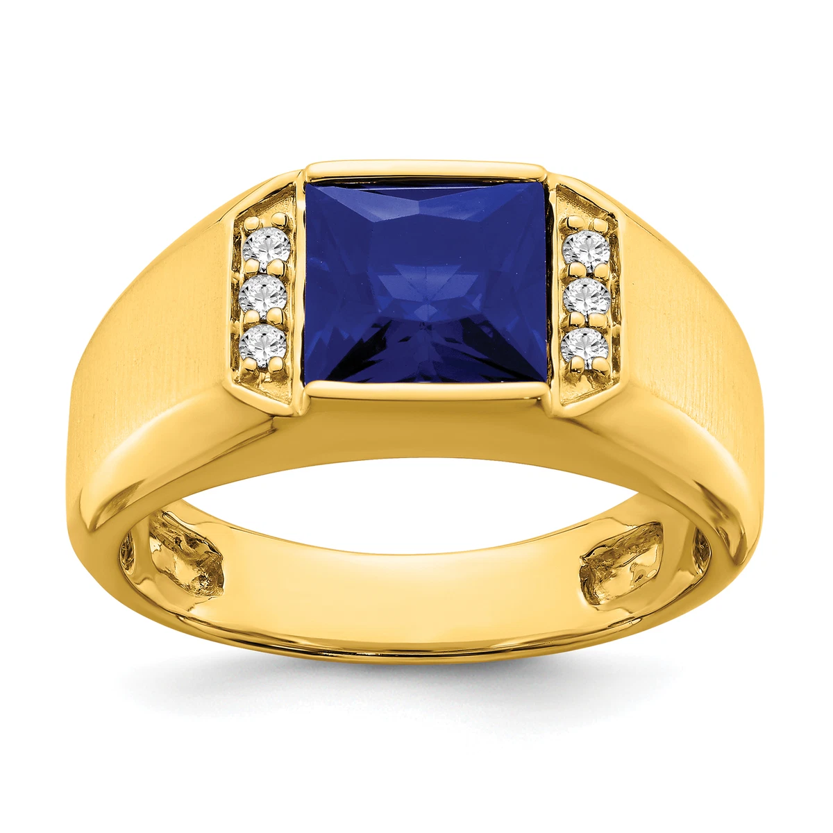 Mens sapphire rings yellow gold sale