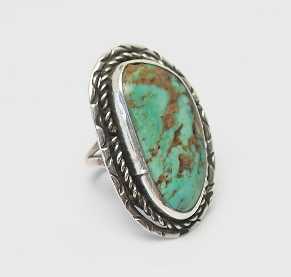 Beautiful large vintage sterling silver turquoise… - image 1