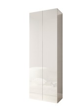 Scarpiera alta BARGE in laminato bianco lucido, disponibile con 2 o 3 ante.